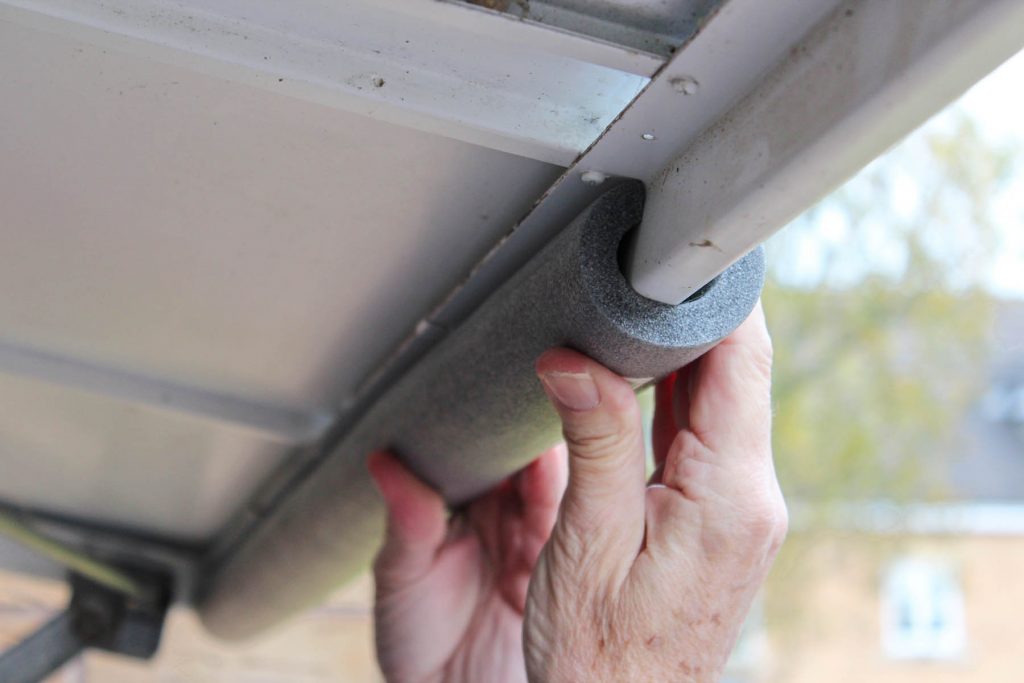quick and easy draught proofing for a garage door