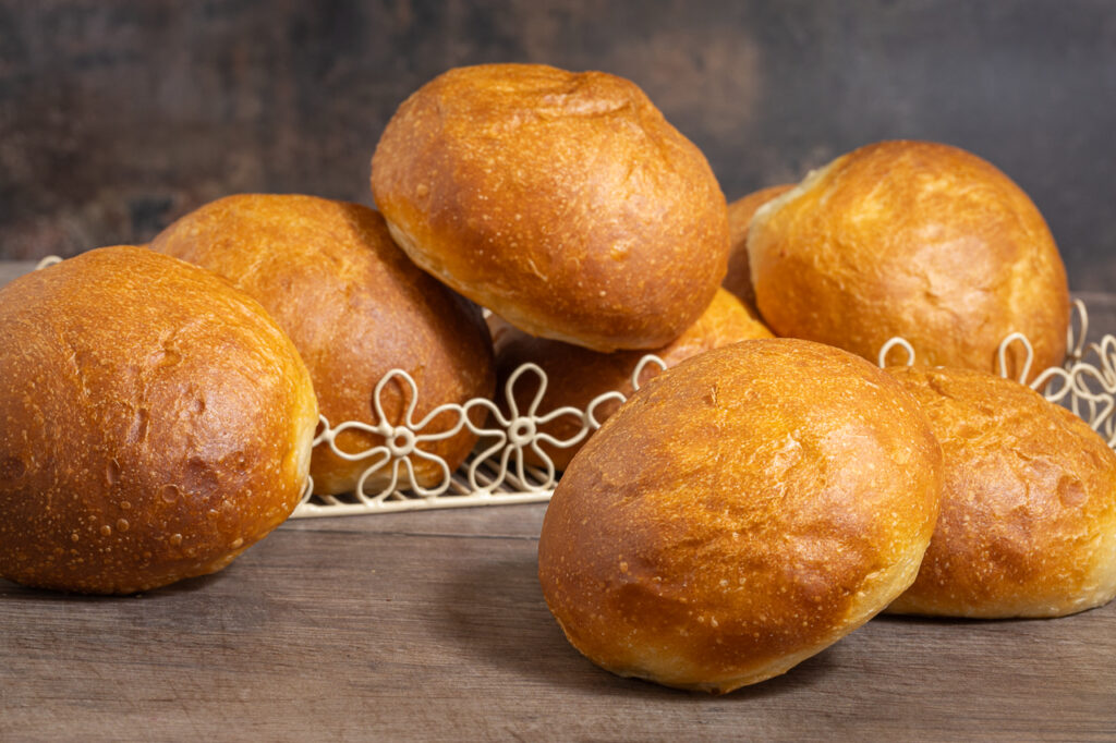 Homemade soft burger buns
